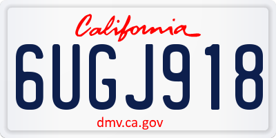 CA license plate 6UGJ918