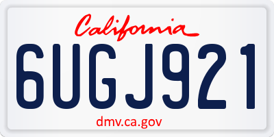 CA license plate 6UGJ921