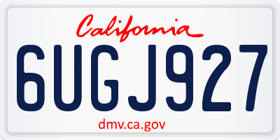 CA license plate 6UGJ927