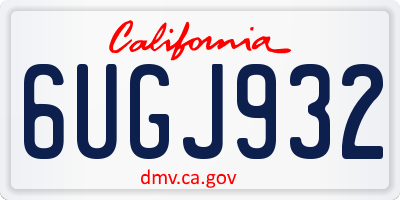 CA license plate 6UGJ932