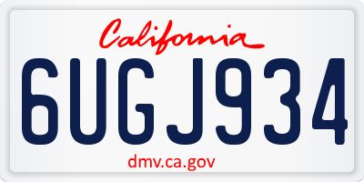 CA license plate 6UGJ934