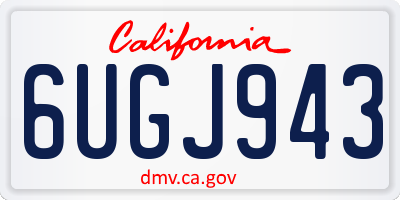 CA license plate 6UGJ943