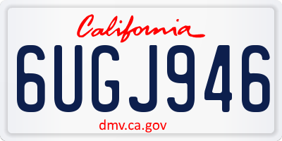 CA license plate 6UGJ946