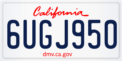 CA license plate 6UGJ950