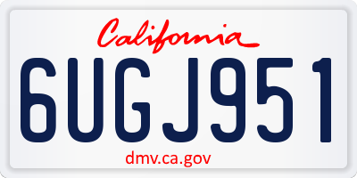 CA license plate 6UGJ951