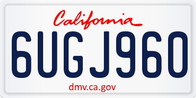 CA license plate 6UGJ960
