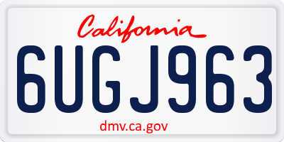 CA license plate 6UGJ963