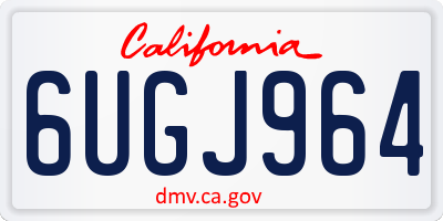 CA license plate 6UGJ964