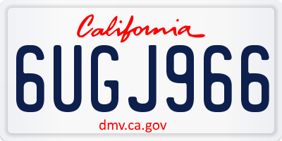 CA license plate 6UGJ966