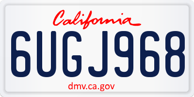 CA license plate 6UGJ968