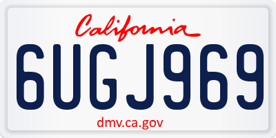 CA license plate 6UGJ969