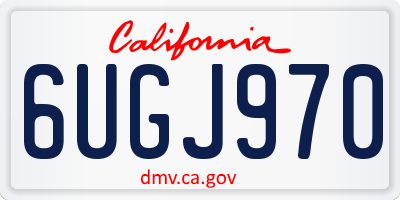 CA license plate 6UGJ970