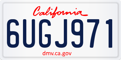 CA license plate 6UGJ971