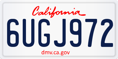 CA license plate 6UGJ972