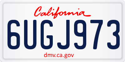 CA license plate 6UGJ973