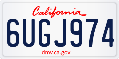 CA license plate 6UGJ974