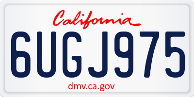 CA license plate 6UGJ975