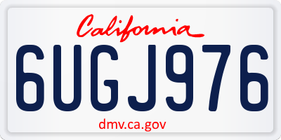CA license plate 6UGJ976