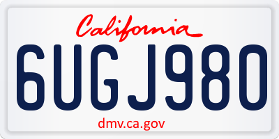 CA license plate 6UGJ980