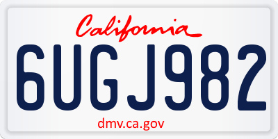 CA license plate 6UGJ982