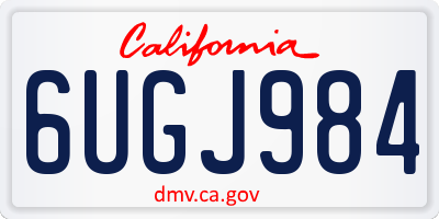 CA license plate 6UGJ984