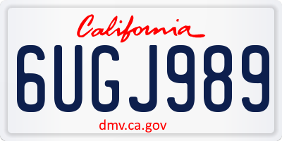 CA license plate 6UGJ989