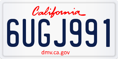CA license plate 6UGJ991