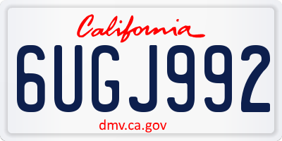 CA license plate 6UGJ992