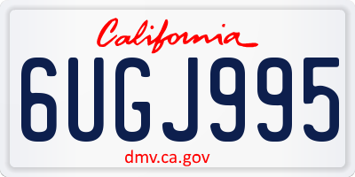 CA license plate 6UGJ995