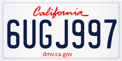CA license plate 6UGJ997