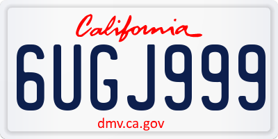CA license plate 6UGJ999