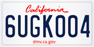 CA license plate 6UGK004