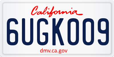 CA license plate 6UGK009