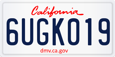 CA license plate 6UGK019
