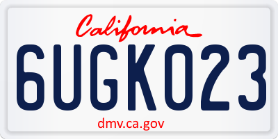 CA license plate 6UGK023