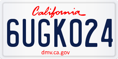 CA license plate 6UGK024