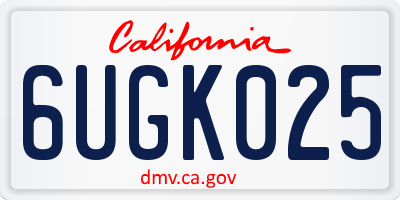 CA license plate 6UGK025