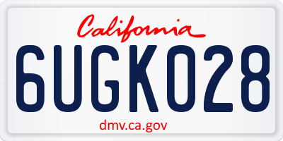 CA license plate 6UGK028