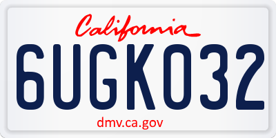 CA license plate 6UGK032