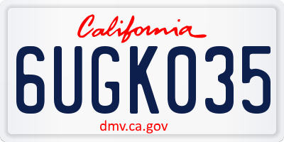 CA license plate 6UGK035