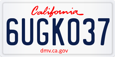 CA license plate 6UGK037