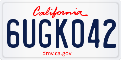 CA license plate 6UGK042