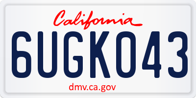 CA license plate 6UGK043