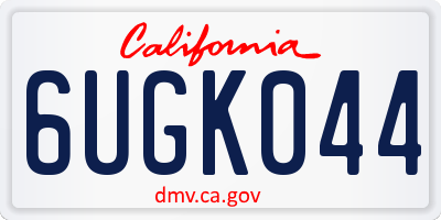 CA license plate 6UGK044