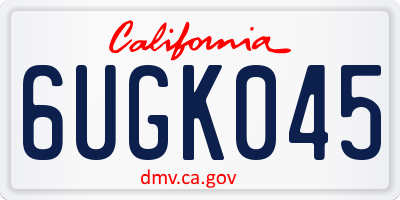 CA license plate 6UGK045