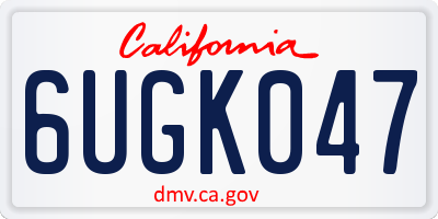 CA license plate 6UGK047