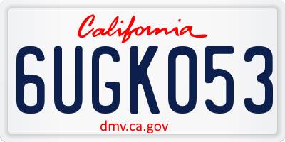 CA license plate 6UGK053
