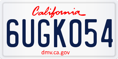 CA license plate 6UGK054