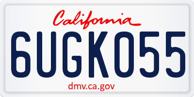 CA license plate 6UGK055
