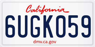 CA license plate 6UGK059